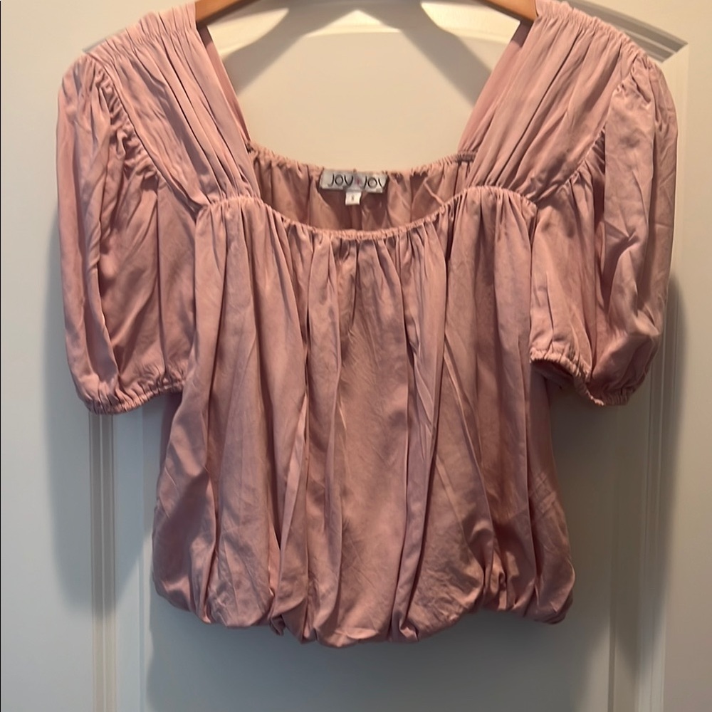 Joy Joy Women's Blush Puff Sleeve Blouse